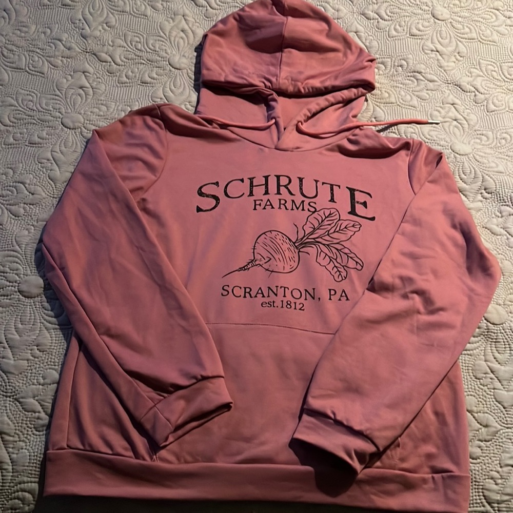 Schrute Farms Pink Hoodie fromThe Office